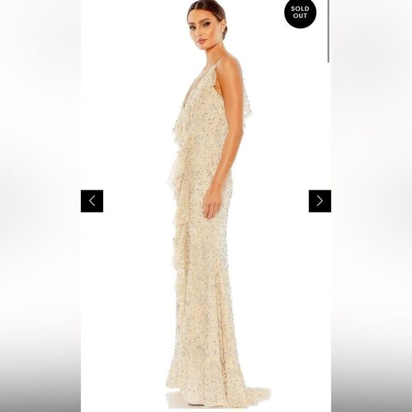 Mac Duggal 10931 - Asymmetrical Ruffle Detail Sleeveless Dress NWT - Picture 2 of 8